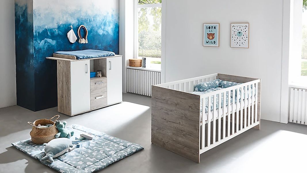 arthur berndt Babymöbel-Set "Bente" Spar-Set, Kinderbett, Wickelkommode, 2 günstig online kaufen