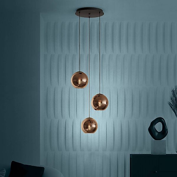 EGLO Stars Of Light Hängelampe Cordoba, 3-fl. rund, kupfer günstig online kaufen