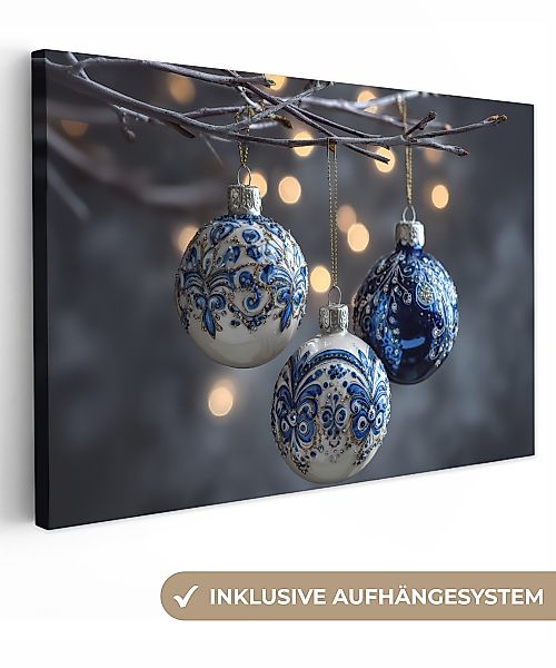 OneMillionCanvasses® Leinwandbild Weihnachtskugel - Dekoriert - günstig online kaufen
