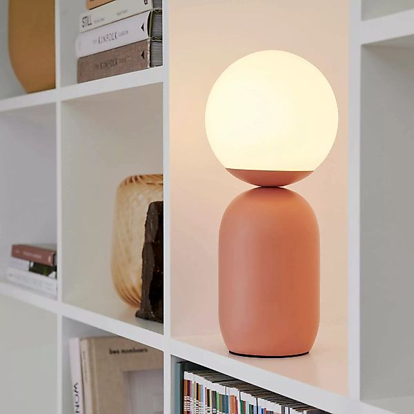 Tischlampe Notti aus Metall und Glas, terracotta günstig online kaufen
