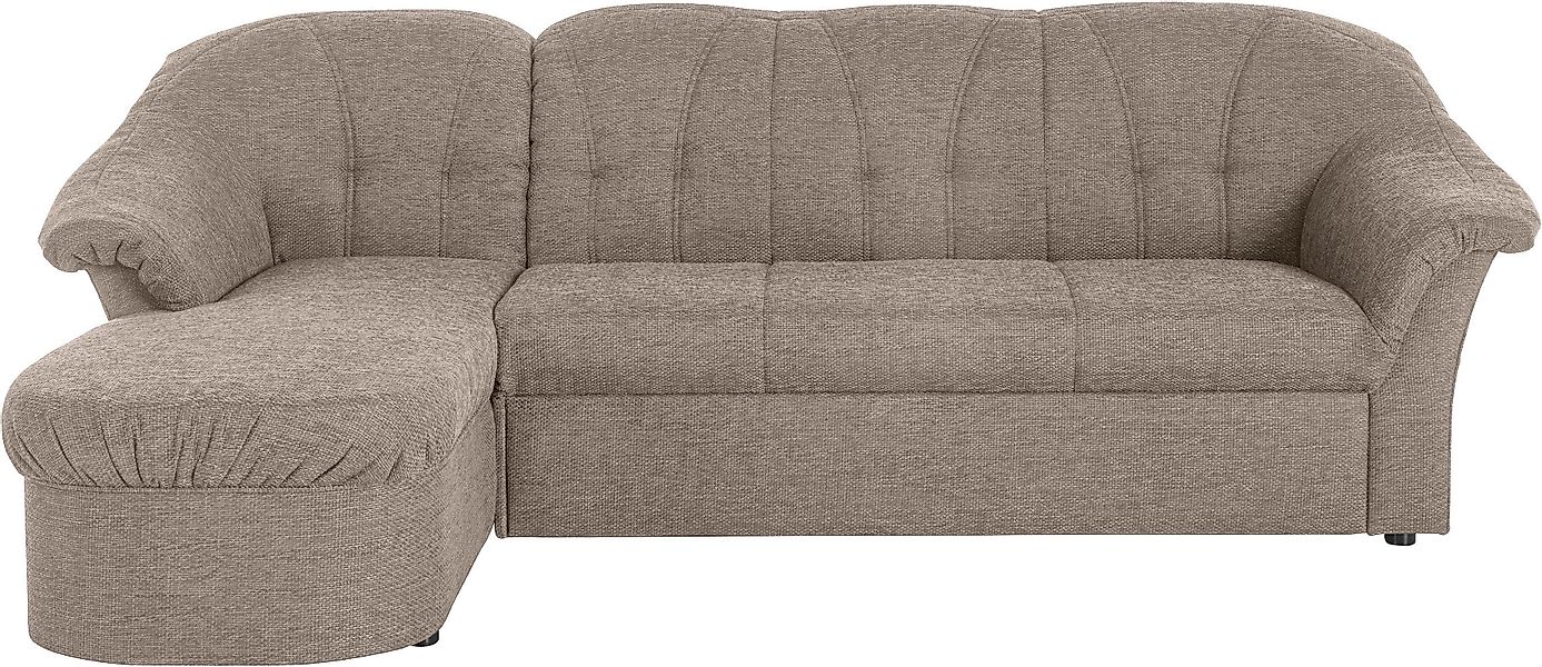 DOMO collection Ecksofa »Pegnitz, elegante Rückensteppung, kompakte Stellma günstig online kaufen