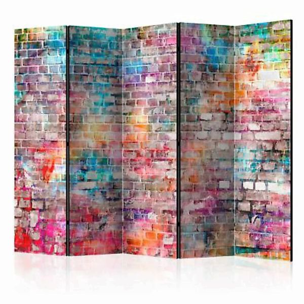 artgeist Paravent Colourful Brick II [Room Dividers] mehrfarbig Gr. 225 x 1 günstig online kaufen