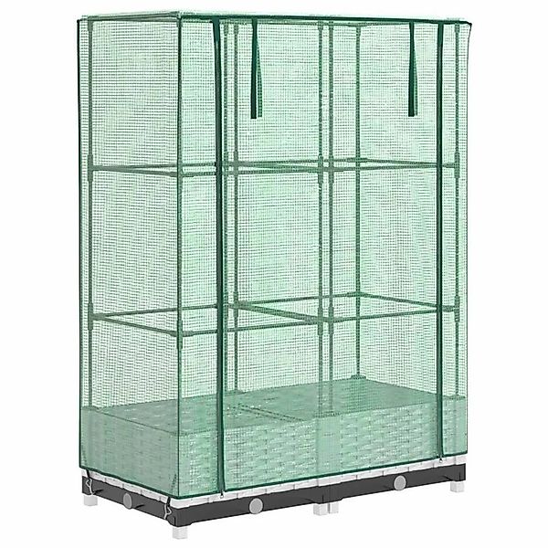 vidaXL Hochbeet mit Gewächshaus-Aufsatz Rattan-Optik 80x40x123 cm 4015838 günstig online kaufen