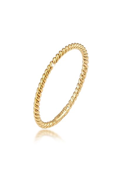 Elli Premium Fingerring Gedreht 375 Gelbgold, günstig online kaufen