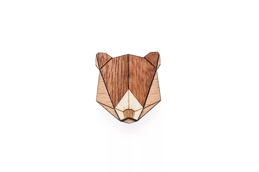 Brosche Aus Holz "Bear Brooch" | Mode Schmuck günstig online kaufen