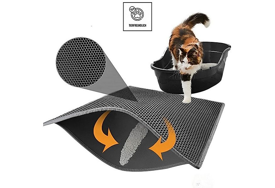 Jungengel Katzentoilette Katzenmatte für Katzenstreu Katzenteppich Katzenkl günstig online kaufen