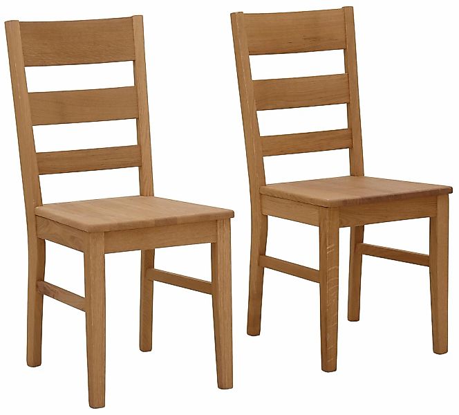 Home affaire Esszimmerstuhl "Paul", (Set), 2 St., Holzstuhl aus massiver Ei günstig online kaufen