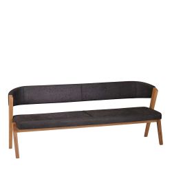 Sitzbank Esszimmer in Anthrazit Microfaser Gestell Wildeiche günstig online kaufen