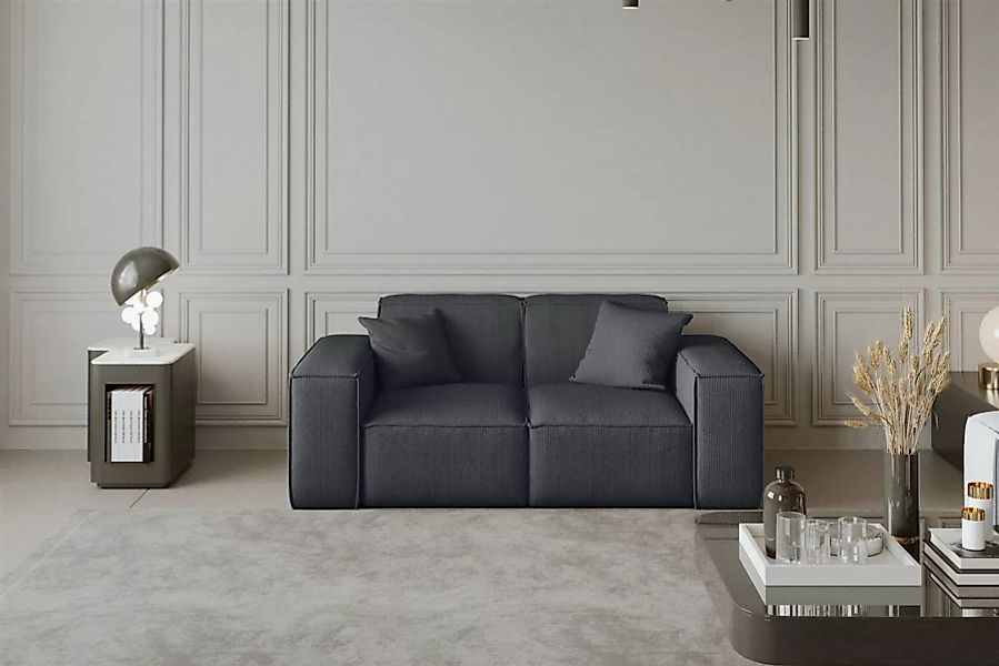 Fun Möbel Sofa Sofa Designersofa CELES 2-Sitzer in Stoff inkl. 2 Zierkissen günstig online kaufen