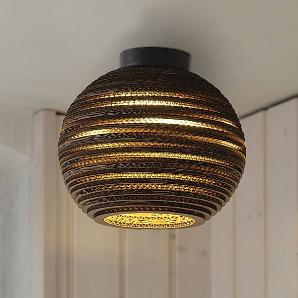OSRAM Deckenleuchte BALL, braun, Ø 26 cm, Wellpappe, E27 günstig online kaufen