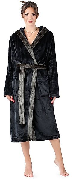 Bellivalini Bademantel Damen Bademantel lang mit Kapuze und Gürtel BLV50-16 günstig online kaufen