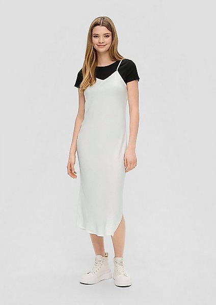 QS Midikleid Kleid Fließendes Satinkleid mit Spaghetti-Trägern günstig online kaufen