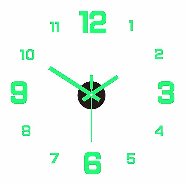 HS.SUPPLY Wanduhr Rahmenlose Zahlen Wanduhr leuchtend günstig online kaufen