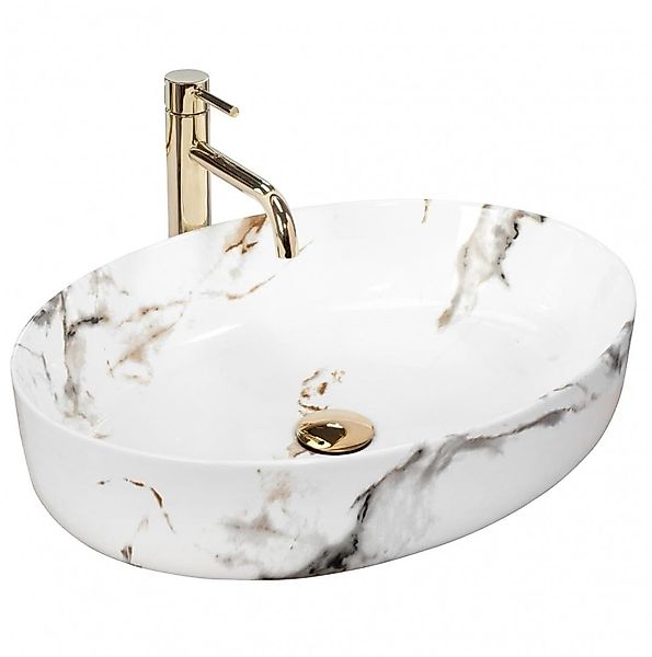 GTM Design Aufsatzwaschbecken Modern Waschbecken ohne Hahnloch Elegant, Ova günstig online kaufen