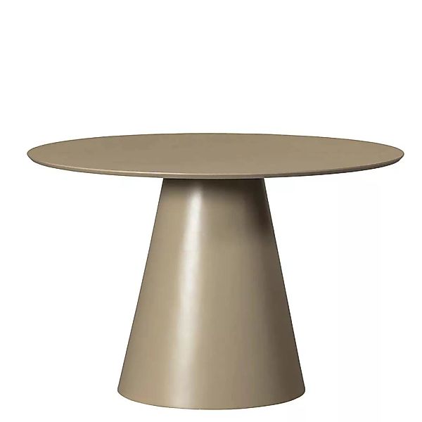 Skandi Design Esszimmer Tisch in Taupe runder Tischplatte günstig online kaufen