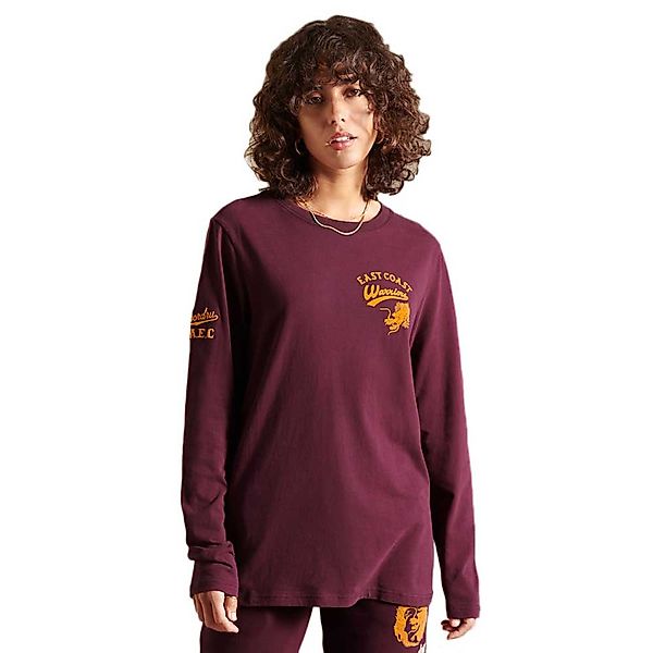 Superdry Collegiate Langarm-t-shirt XS Rich Berry günstig online kaufen