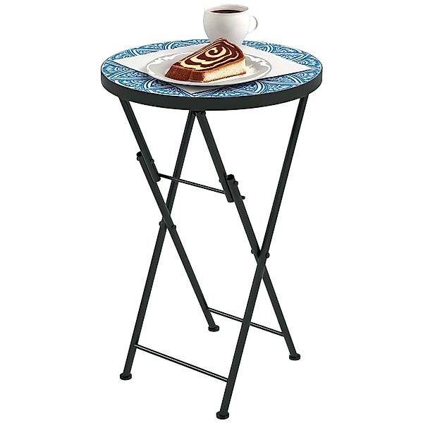 Outsunny Gartentisch Metall 35,5 x 55H cm Blau günstig online kaufen