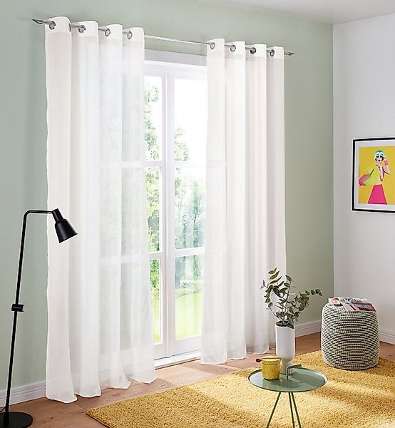 OTTO home Gardine Malin (2 St), Ösen, halbtransparent, Voile, halbtranspare günstig online kaufen