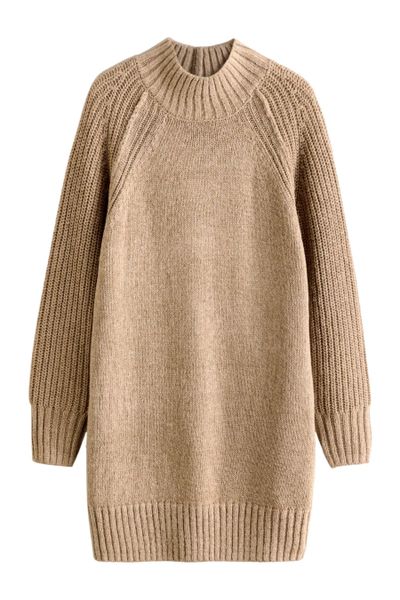 Next Strickkleid Glitzerndes Mini-Pulloverkleid mit Stehkragen günstig online kaufen