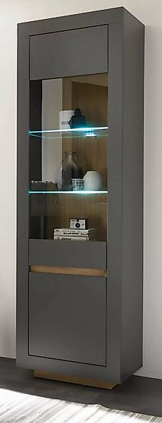 Furn.Design Stauraumvitrine Rooky (Vitrinenschrank 2-türig Anthrazit, 64 x günstig online kaufen