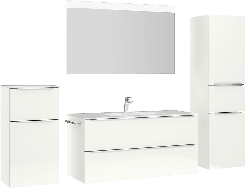 nobilia® Badmöbel-Set »Levere«, (4 St., vormontiert, mit Soft-Close), Hochg günstig online kaufen