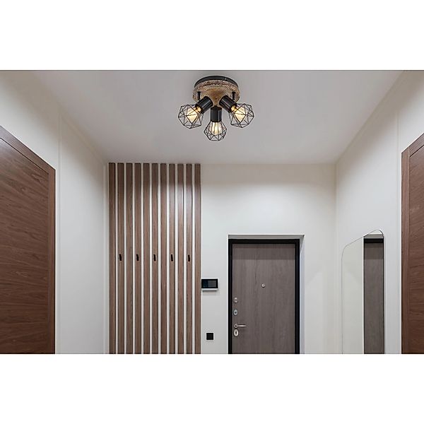 GLOBO LIGHTING Deckenstrahler »PRISKA« E27 1 Stk. Deckenstrahler/schwarz/ho günstig online kaufen