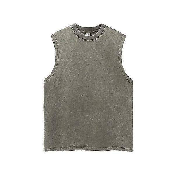 YRIIOMO T-Shirt Lässiges ärmelloses T Shirt im Vintage Stil mit lockerer Pa günstig online kaufen