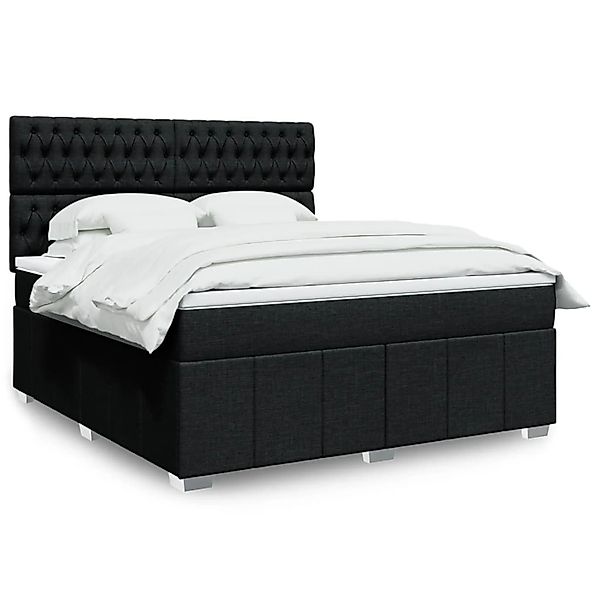 vidaXL Boxspringbett mit Matratze Schwarz 180x200 cm Stoff 3294056 günstig online kaufen