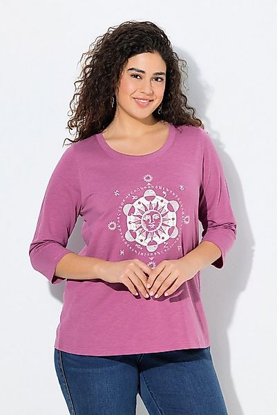 Ulla Popken T-Shirt Shirt Ziersteine Classic Rundhals 3/4-Arm günstig online kaufen