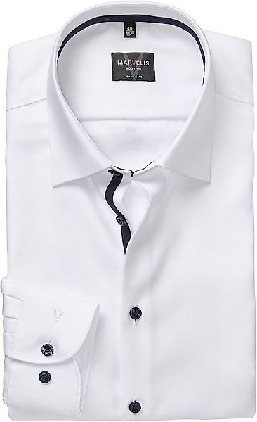MARVELIS Langarmhemd Businesshemd, New-York-Kentkragen, unifarben, schmale günstig online kaufen