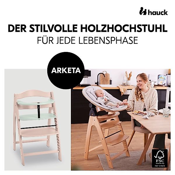 Hauck Hochstuhl »Arketa, Beech Whitewashed Mint«, mitwachsend; FSC® - schüt günstig online kaufen
