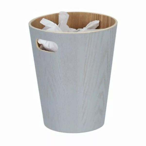 relaxdays Hellgrauer Papierkorb aus Holz hellgrau günstig online kaufen