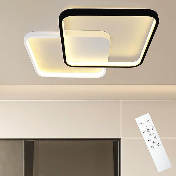 ZMH LED Deckenleuchte Schwarz-weiß Modern Wohnzimmerlampe günstig online kaufen