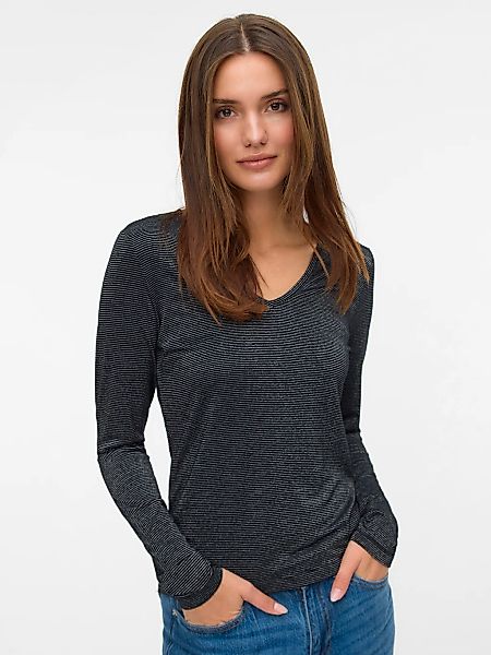 Vero Moda Langarmshirt "VMLAVA GLITTER LS V-NECK TOP STRIPE NOOS" günstig online kaufen