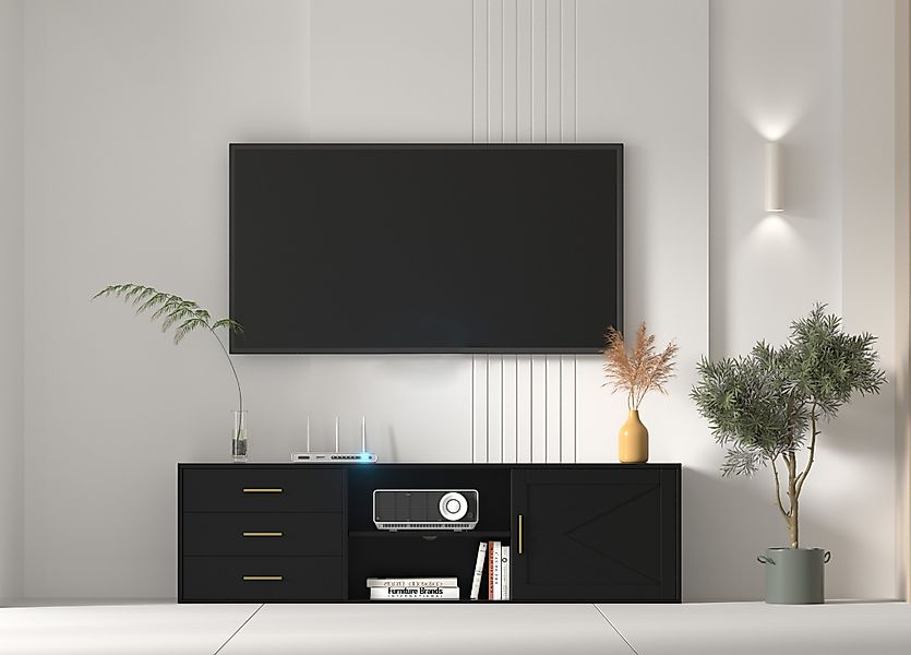 HOMAVO Lowboard TVG1-S mit 3 Schubladen günstig online kaufen