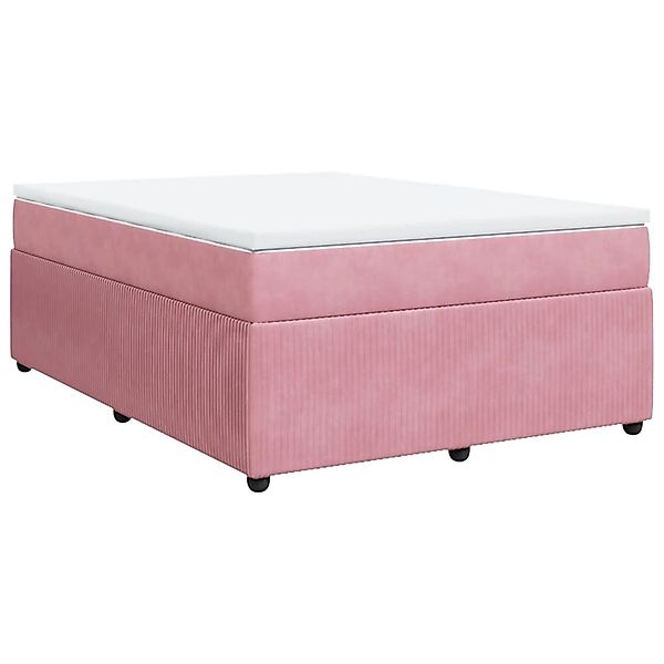 vidaXL Boxspringbett mit Matratze Rosa 140x190 cm Samt2100352 günstig online kaufen