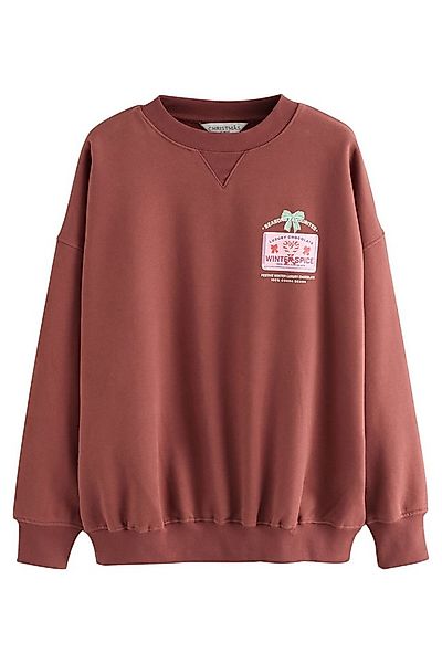 Next Sweater Langarm-Sweatshirt mit weihnachtlicher Grafik (1-tlg) günstig online kaufen