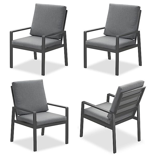 MeXo Gartenlounge-Set Lounge Gartenmöbelset Aluminium, (4-tlg., günstig online kaufen