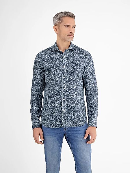 LERROS Langarmhemd "Langarmhemd mit Haifischkragen, floral bedruckt" günstig online kaufen