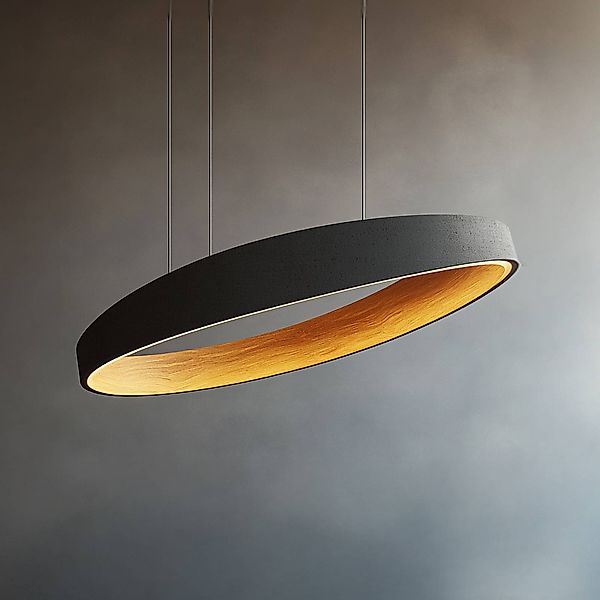 Lucande LED-Hängeleuchte Daelor,schwarz, Alu/Holz,CCT, Ø70cm günstig online kaufen