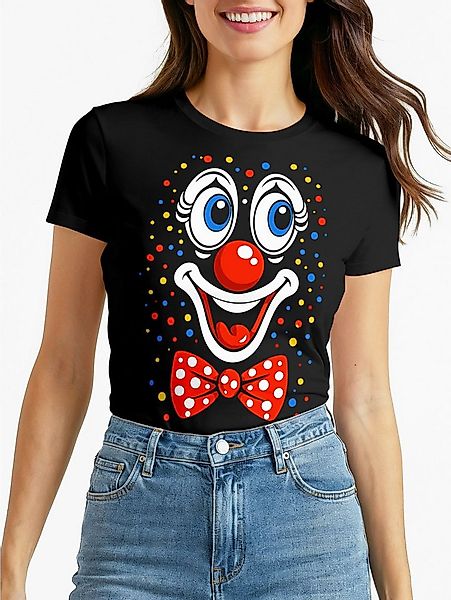 MoonWorks Print-Shirt Damen T-Shirt - Clown Print Aufdruck - Fasching Karne günstig online kaufen