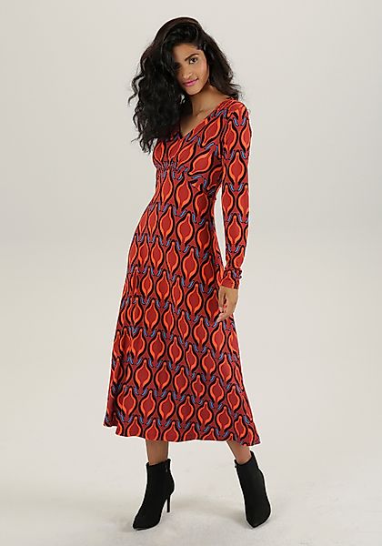 Aniston SELECTED Midikleid mit Smok-Einsätzen und günstig online kaufen