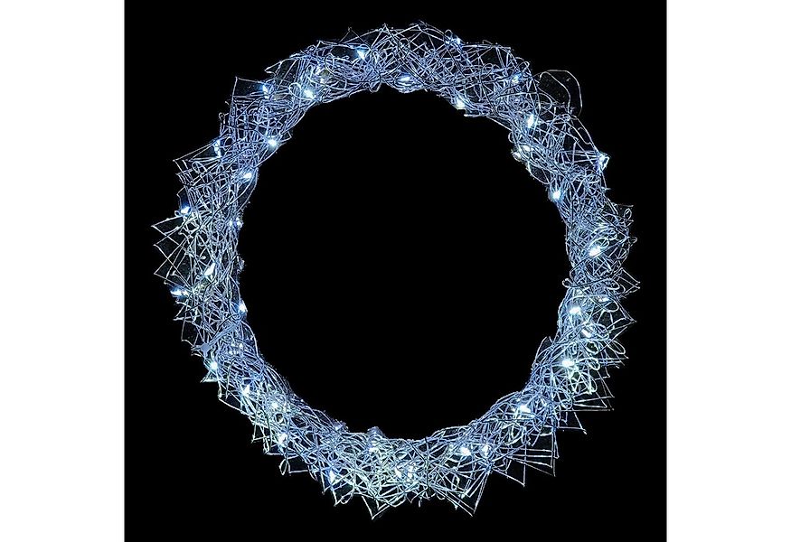 Mojawo Lichtervorhang LED Hängekranz / Tischdekoration Metall Ø30cm kaltwei günstig online kaufen