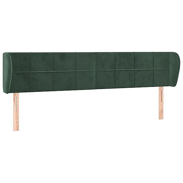 vidaXL Bett, Kopfteil mit Ohren Dunkelgrün 203x23x78/88 cm Samt günstig online kaufen