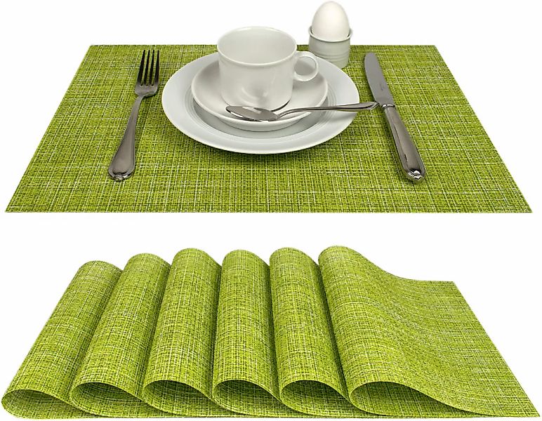 Delindo Lifestyle Platzset "Capri" in geflochtener Optik als 6er-Spar Set, günstig online kaufen