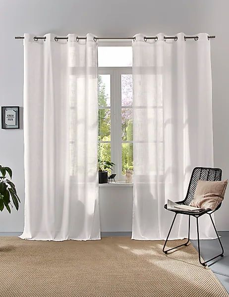 Home affaire Collection Vorhang »Linsdorf«, (1 St.), Leinenstruktur, halbtr günstig online kaufen