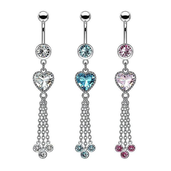 Taffstyle Bauchnabelpiercing Bauchnabelpiercing mit Kristall Herz günstig online kaufen
