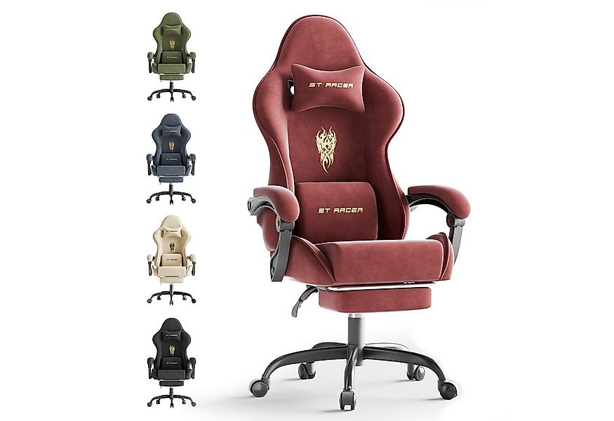 Ferghana Gaming-Stuhl Racing PC Stuhl Verstellbar mit Kopf-,Lendenkissen, F günstig online kaufen