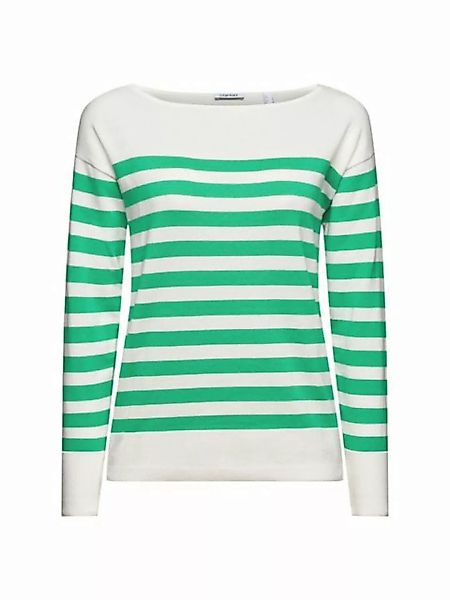 Esprit Rundhalspullover Gestreiftes Baumwoll-Sweatshirt mit Bootausschnitt günstig online kaufen