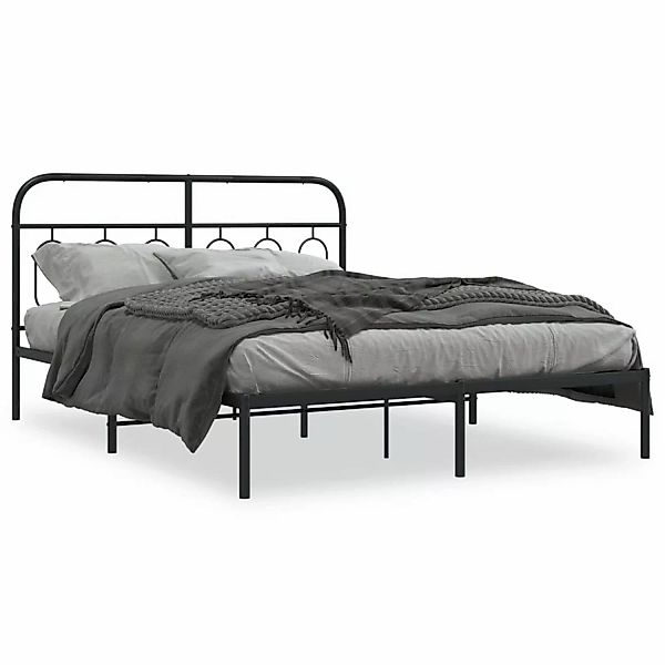 vidaXL Bettgestell mit Kopfteil Metall Schwarz 150x200 cm Modell 32105055 günstig online kaufen